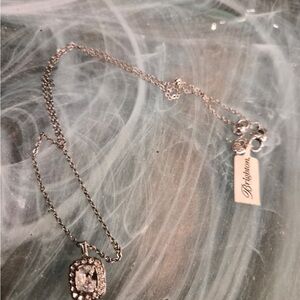 Brighton Silver Chain Necklace with Crystal Pendant